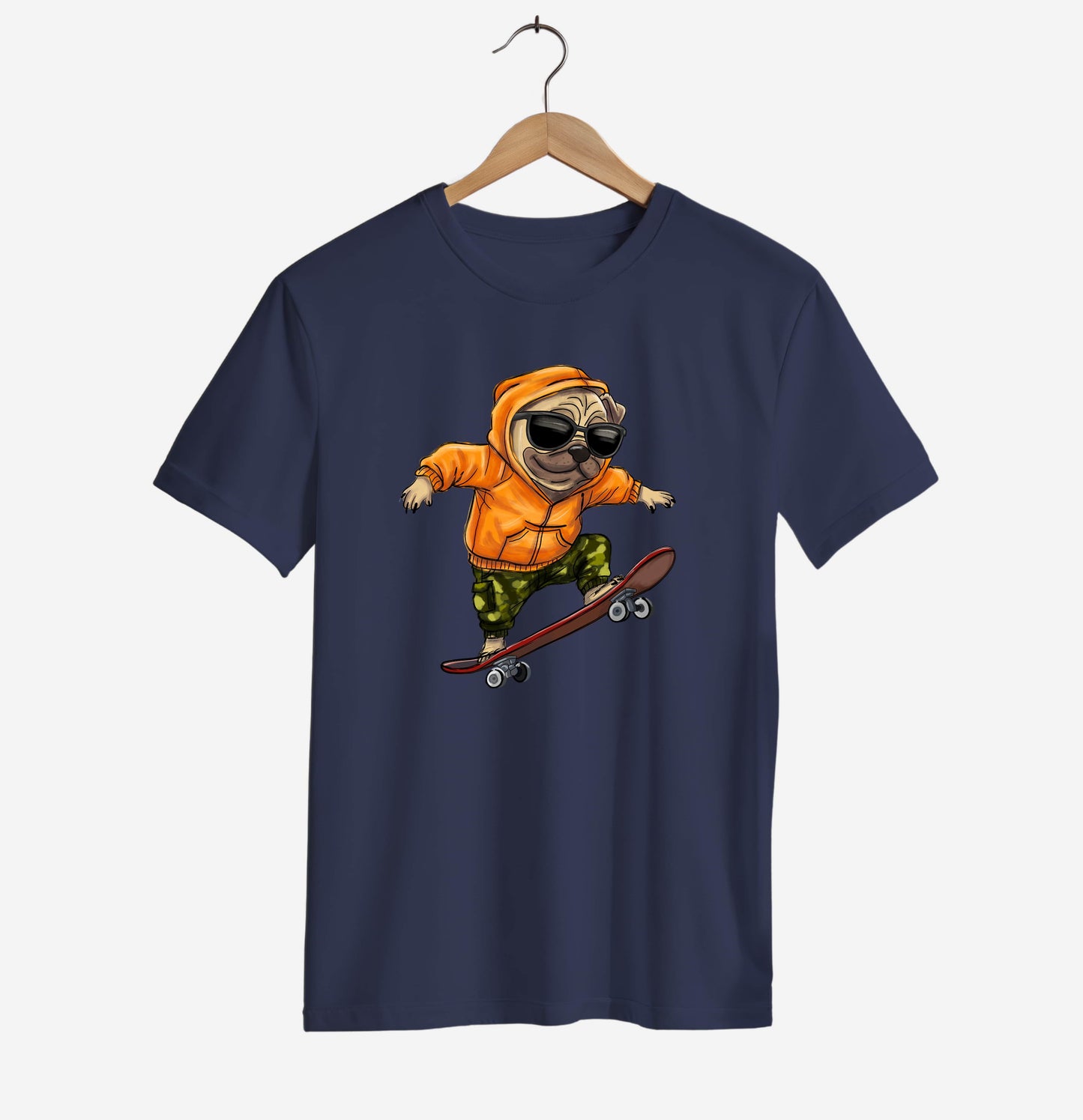 Skateboarding Pug Vibes T-shirt