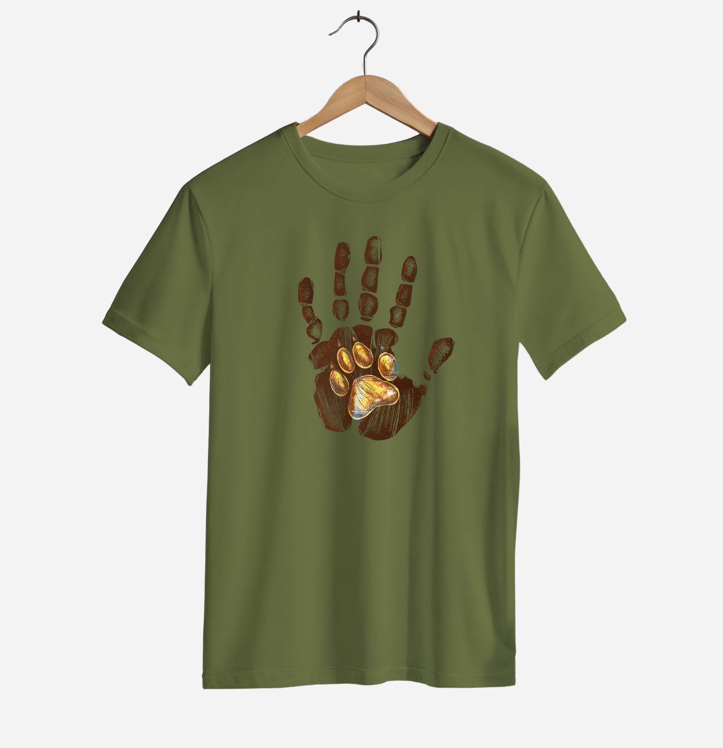 Human Hand & Dog Paw T-shirt
