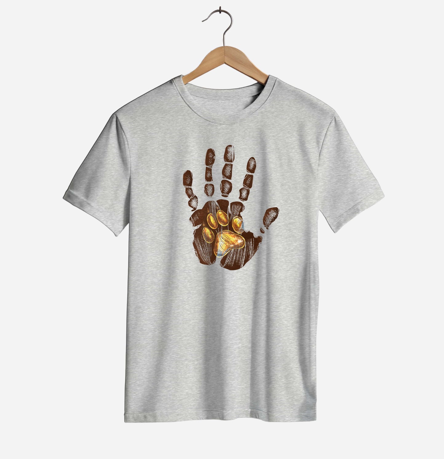 Human Hand & Dog Paw T-shirt