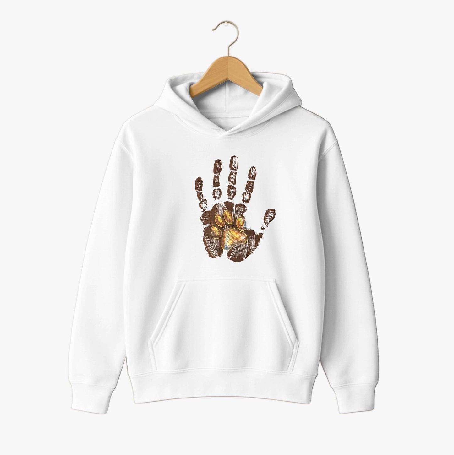 Human Hand & Dog Paw Hoodie