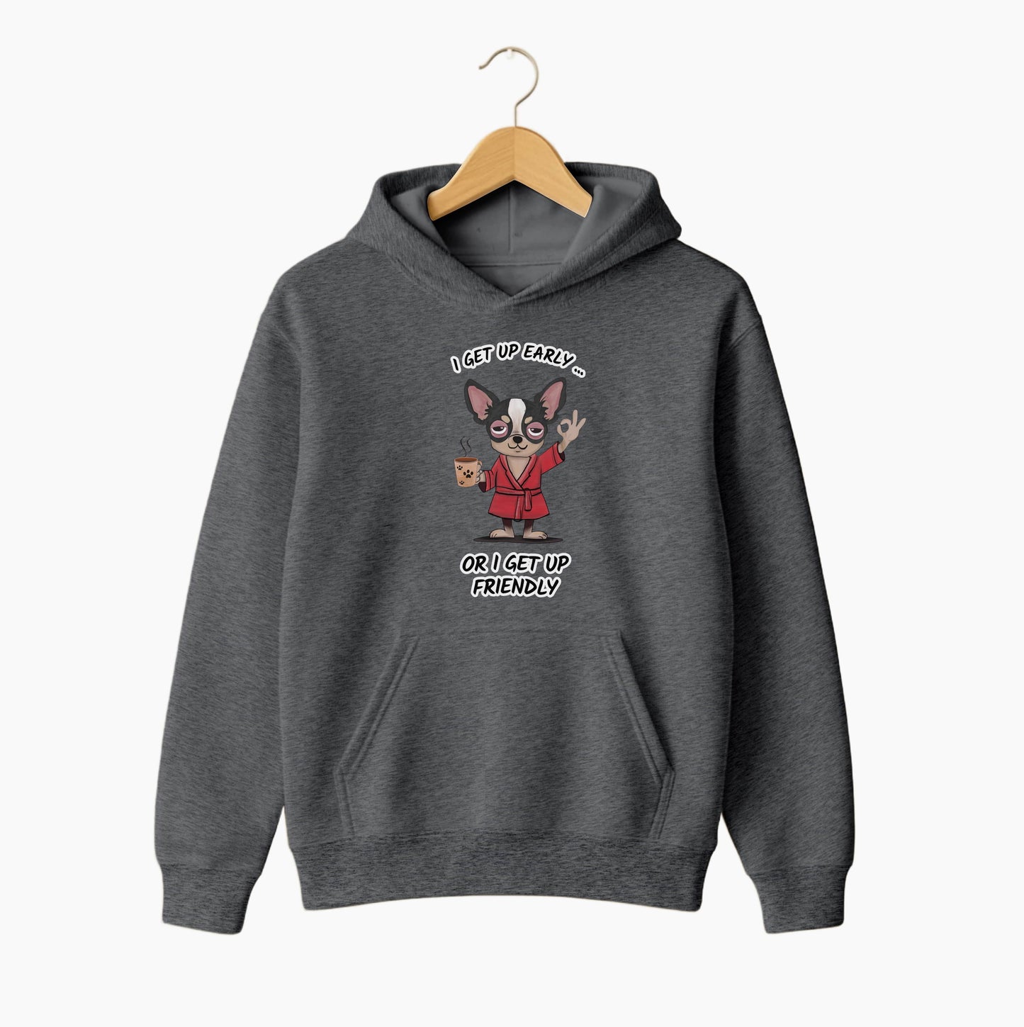 Morning Moody Dog Coffee Hoodie