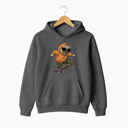 Skateboarding Pug Vibes Hoodie