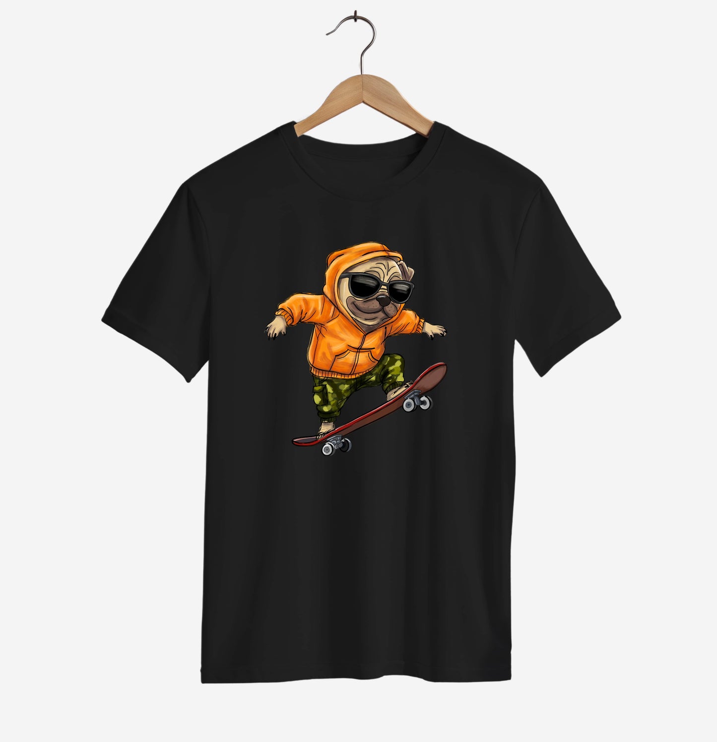Skateboarding Pug Vibes T-shirt