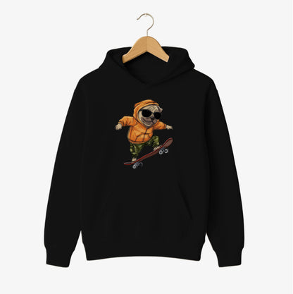 Skateboarding Pug Vibes Hoodie