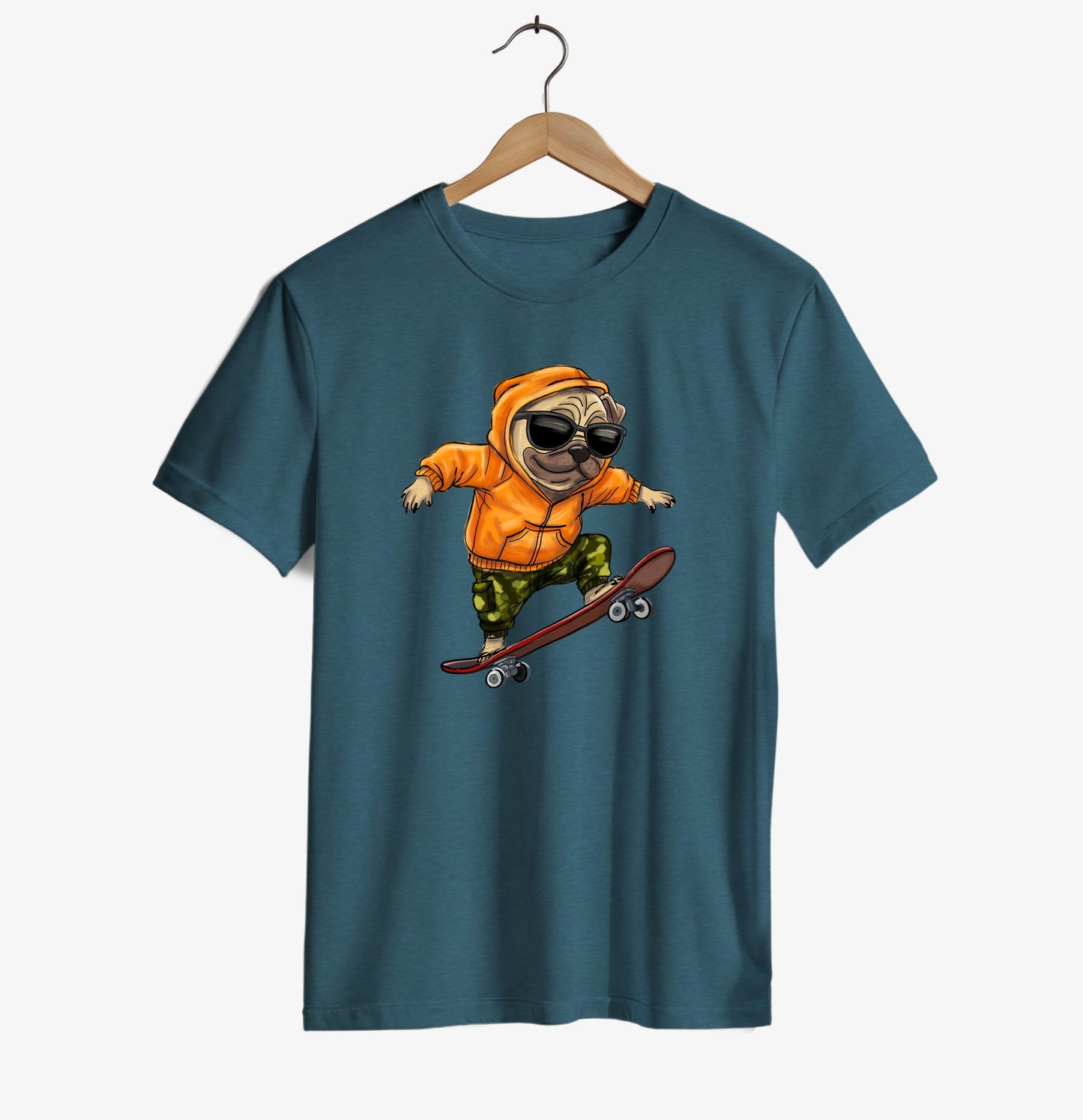 Skateboarding Pug Vibes T-shirt