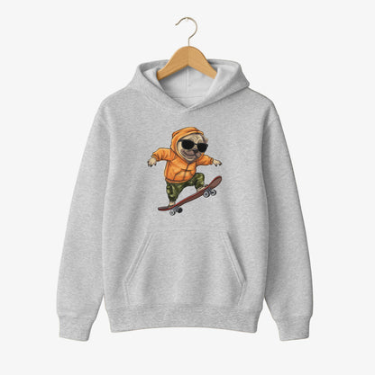 Skateboarding Pug Vibes Hoodie