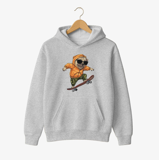Skateboarding Pug Vibes Hoodie