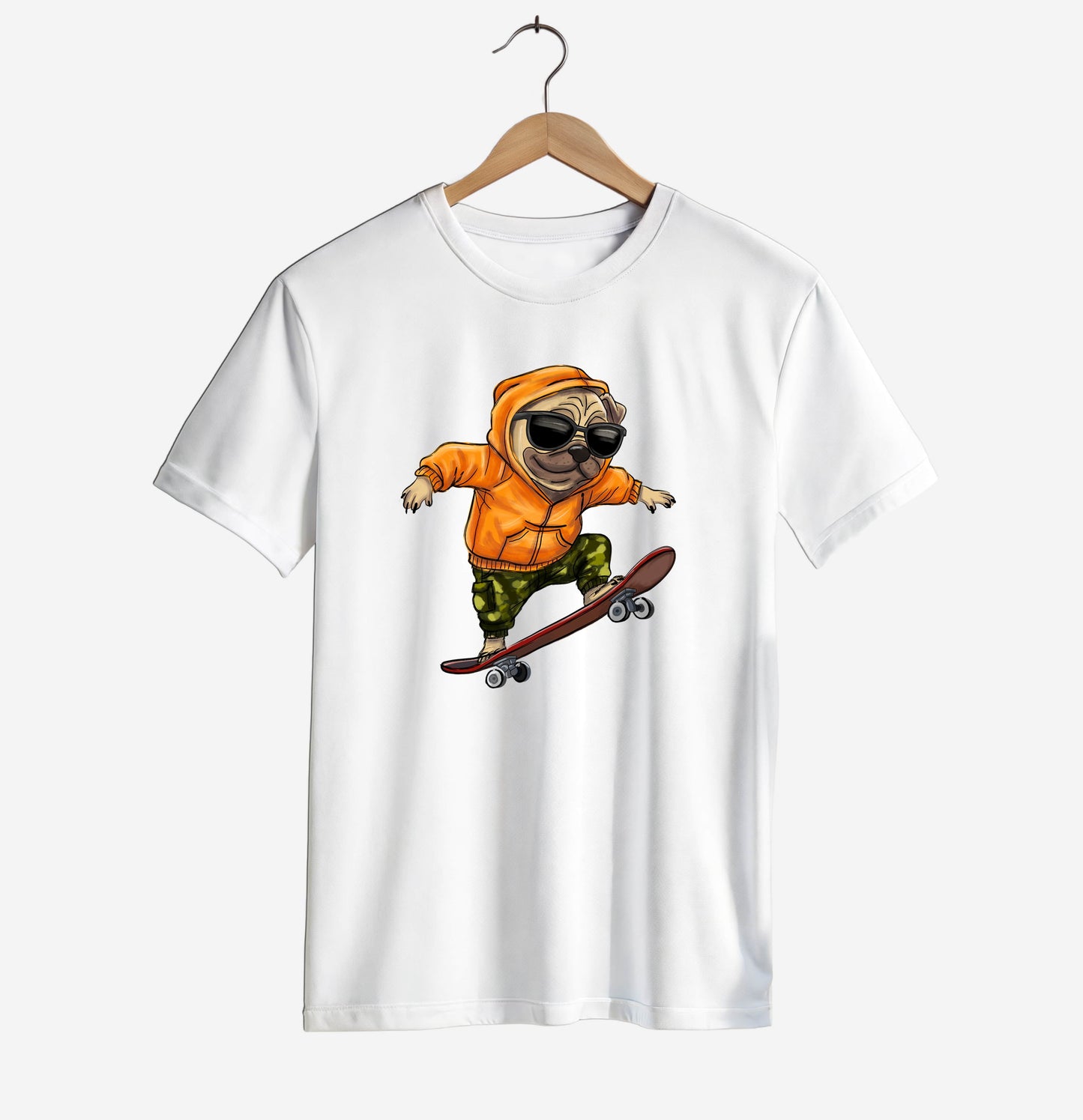 Skateboarding Pug Vibes T-shirt