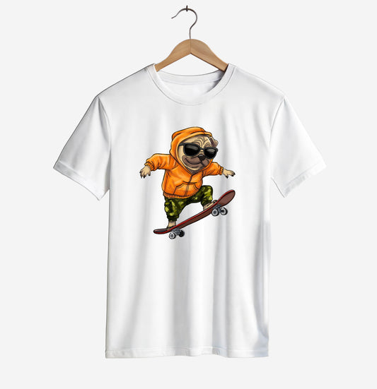 Skateboarding Pug Vibes T-shirt
